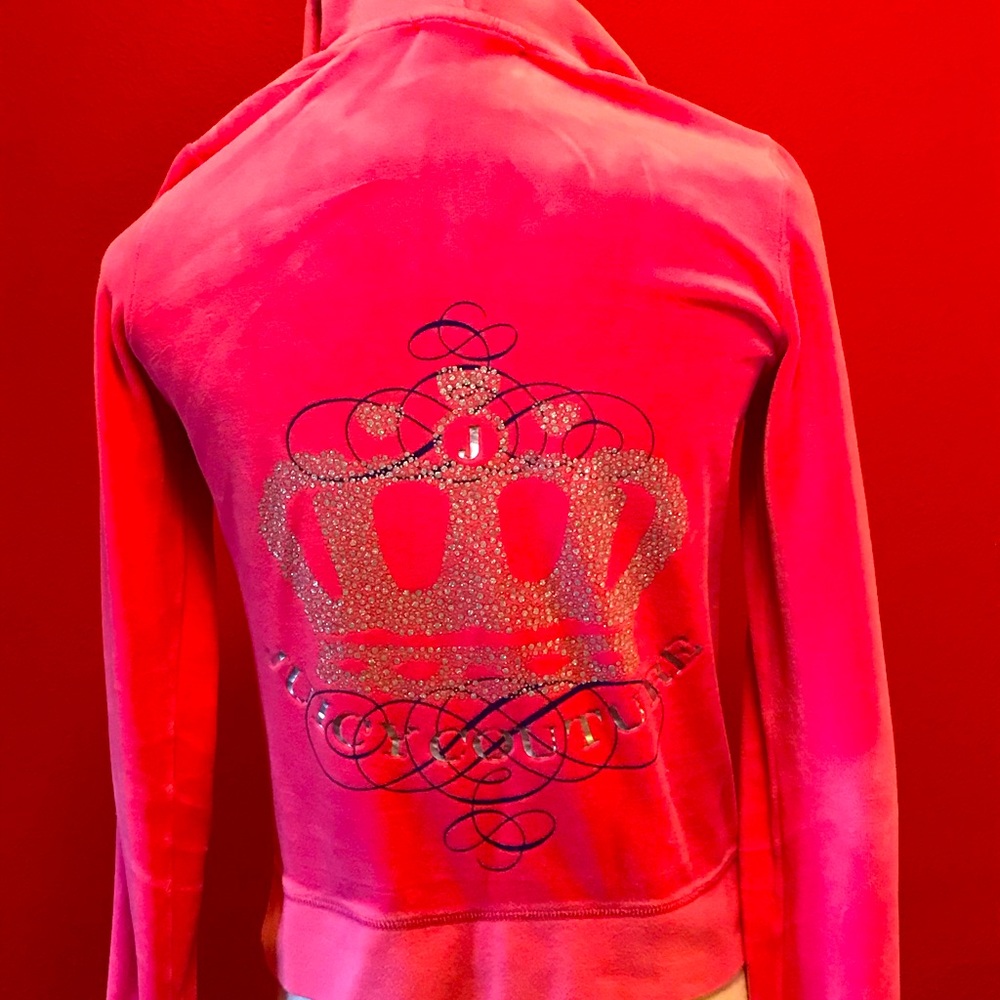 Juicy Couture Fuschia Velour Track Suit size medium